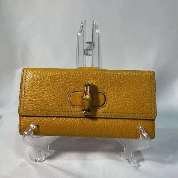 Gucci Bamboo Yellow Long Bifold Wallet - GREAT CONDITION - IN BOX - Picture 3 of 8